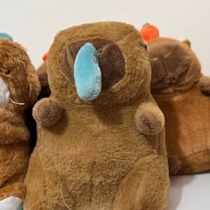 Peluche Oso Café con Nariz Azul